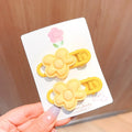 2Pcs/Set Cute Cartoon Flower Hair Clips, Colorful Barrettes & Hairpins for Baby Girls Kids Hair Accessories