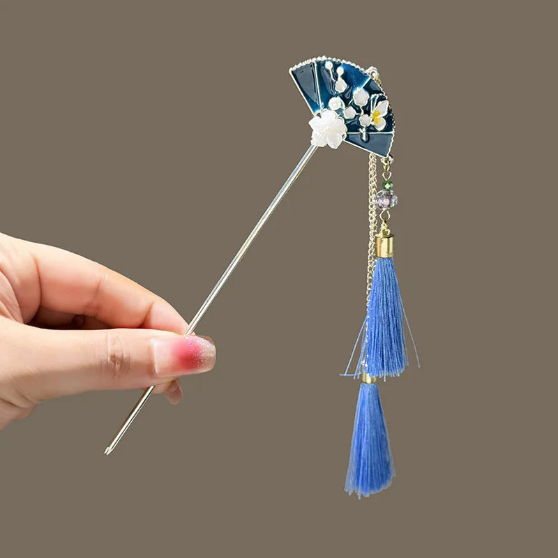Women's Metal Hair Bun Fork, Tassel Hairpin, Sword Style Hair Sticks for Women