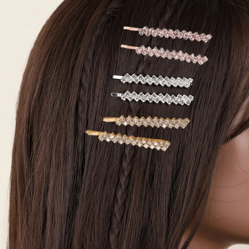 Rhinestone Claw Chain Hair Clips, Bridal Headdress Side Pins, Elegant Wedding Hair Accessories