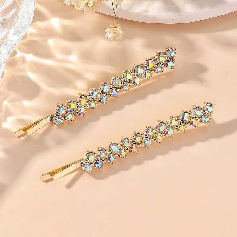 Rhinestone Claw Chain Hair Clips, Bridal Headdress Side Pins, Elegant Wedding Hair Accessories