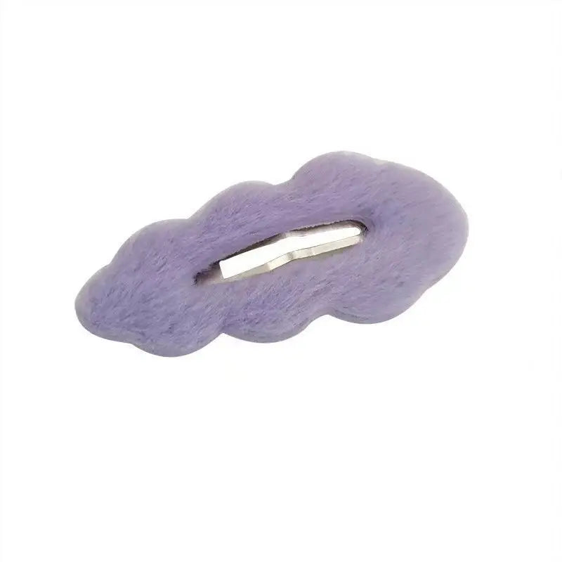 Cute Plush Hair Clips for Girls Adorable Cloud Shaped Hairpins for Kids Daily Hairstyling Accessories