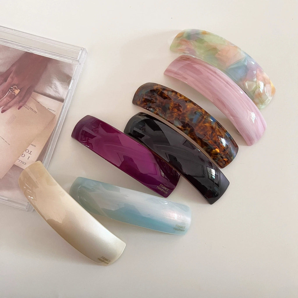 Korean Fashion Acetate Rectangle Hair Clips, Exquisite Spring Clips for Women's Ponytail & Back Head Hairstyles