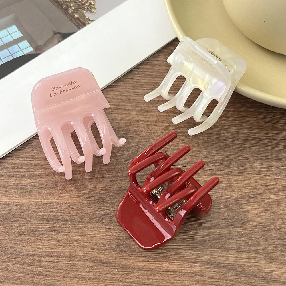 Elegant Acetic Acid Hair Clips, High Ponytail & Bun Hairpins, Stylish Shark Clips for Women