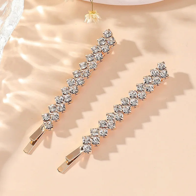 Rhinestone Claw Chain Hair Clips, Bridal Headdress Side Pins, Elegant Wedding Hair Accessories